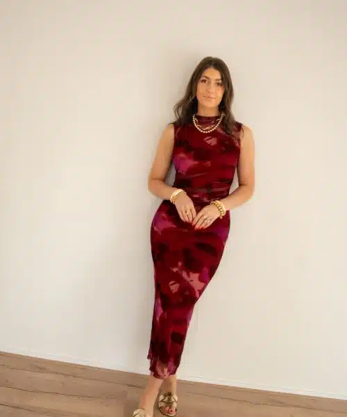 Alternative view of Bibi Dress Fuchsia Red Print