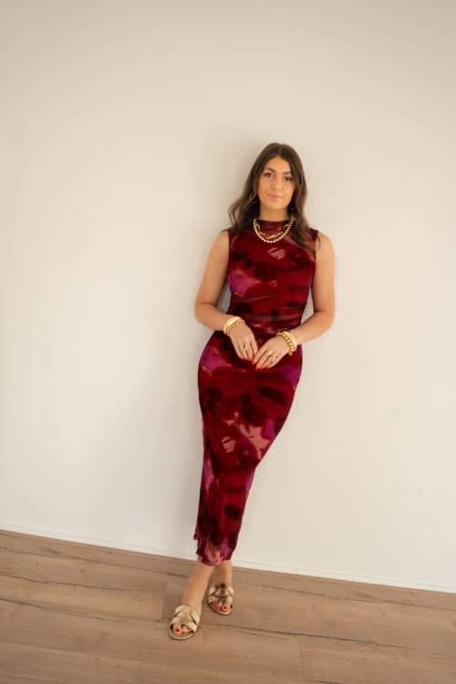 Alternative view of Bibi Dress Fuchsia Red Print