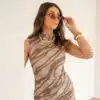 Bibi Dress Zebra Beige