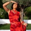 Bibi Dress Faded Flower Happy Red
