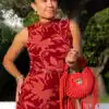 Bibi Dress New Leaf Coral Red