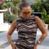 Bibi Dress Zebra Print Brown
