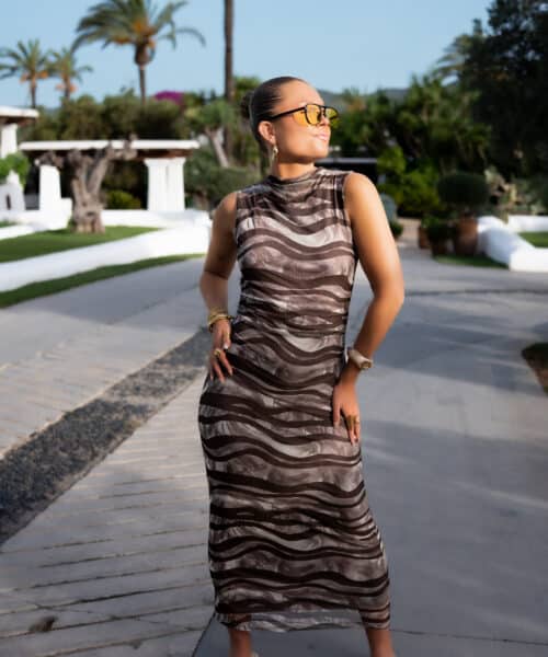 Alternative view of Bibi Dress Zebra Print Brown