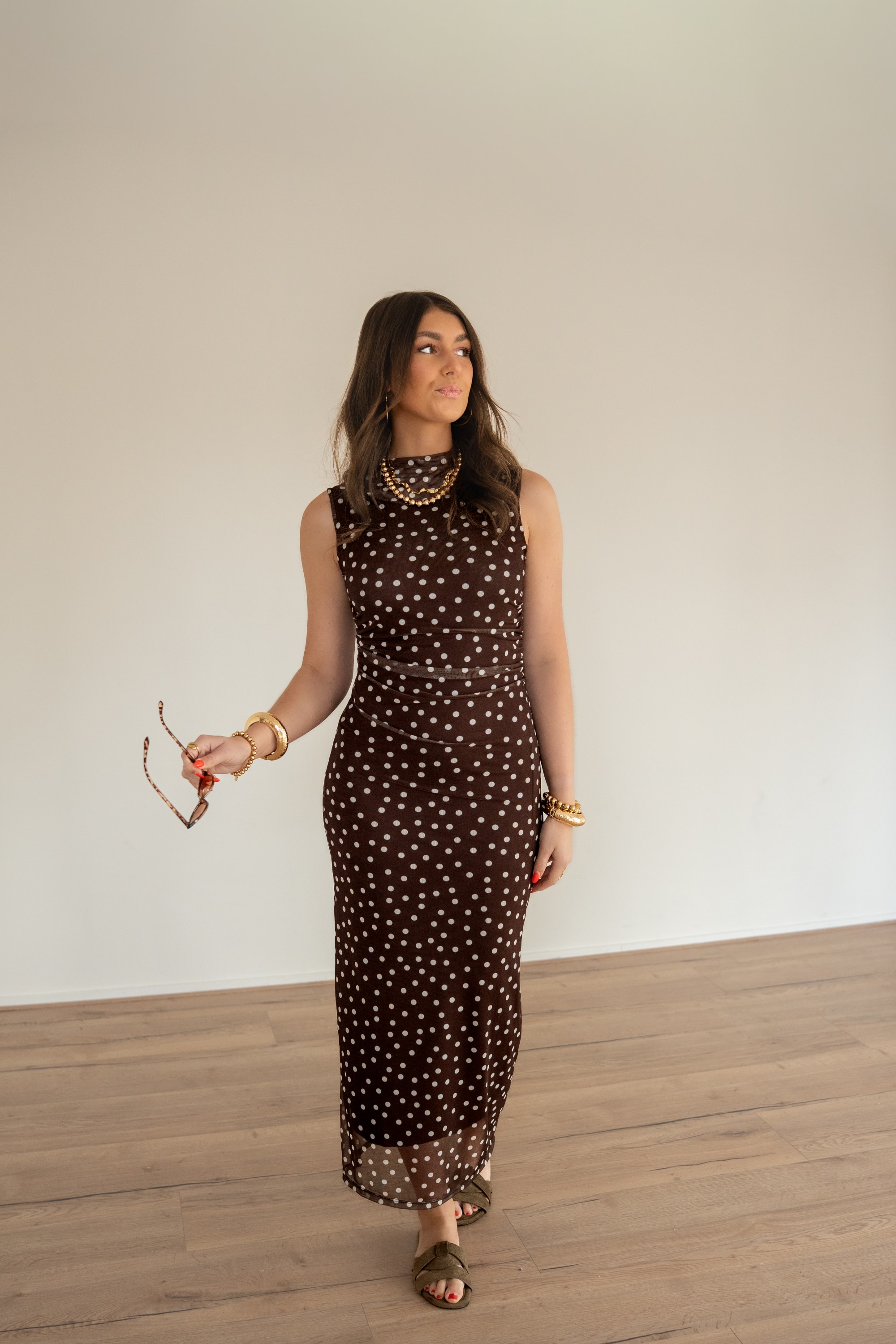 Bibi Dress Dots Brown - Afbeelding 5