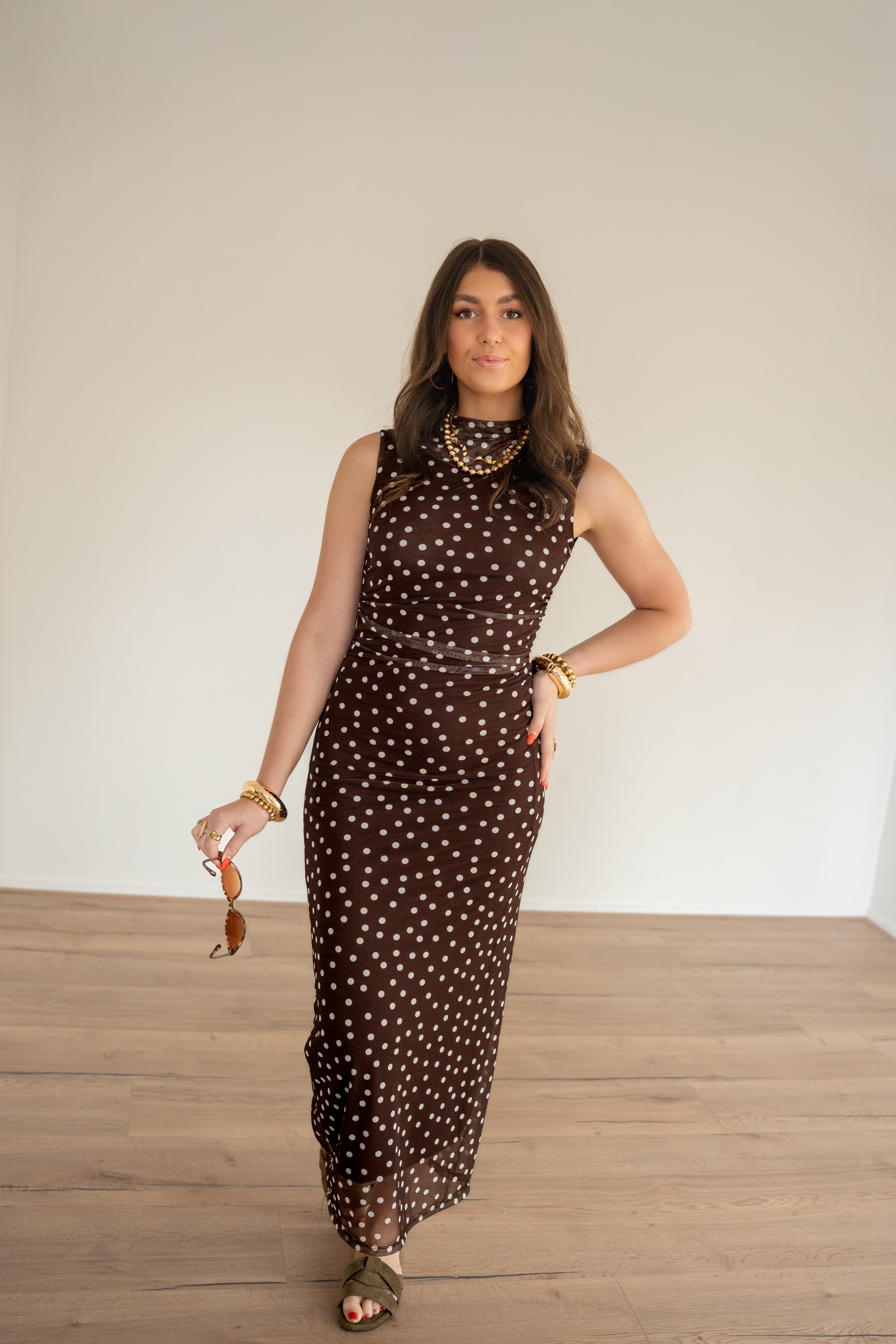 Bibi Dress Dots Brown - Afbeelding 3