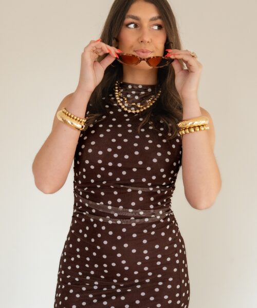 Bibi Dress Dots Brown