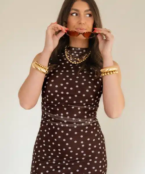 Bibi Dress Dots Brown