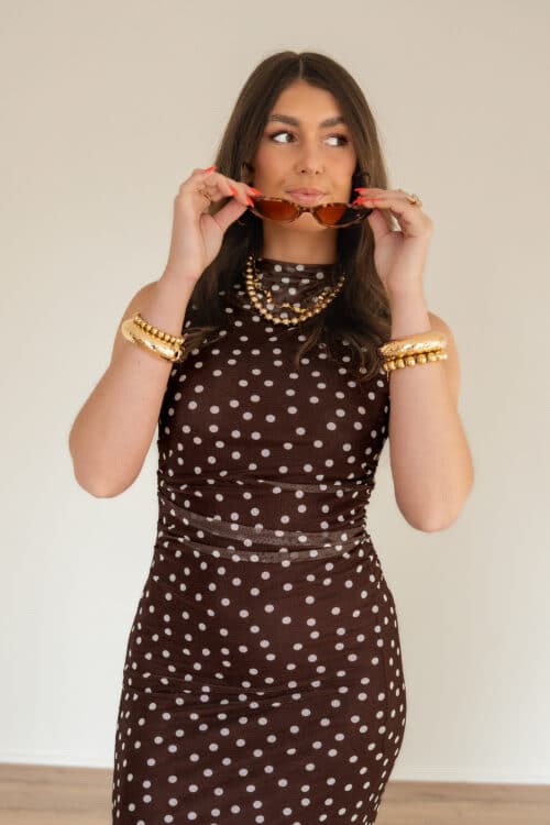 Bibi Dress Dots Brown
