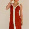 Lora Dress Rust White