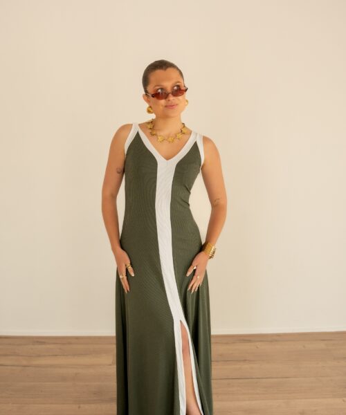 Alternative view of Lora Dress Green White