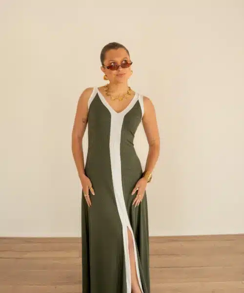 Alternative view of Lora Dress Green White