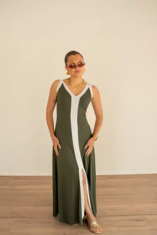 Alternative view of Lora Dress Green White