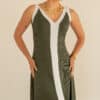 Lora Dress Green White