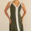 Lora Dress Green White