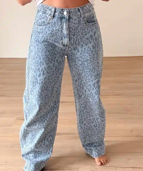 Nowi Balloon Leopard Print Jeans 3361-6