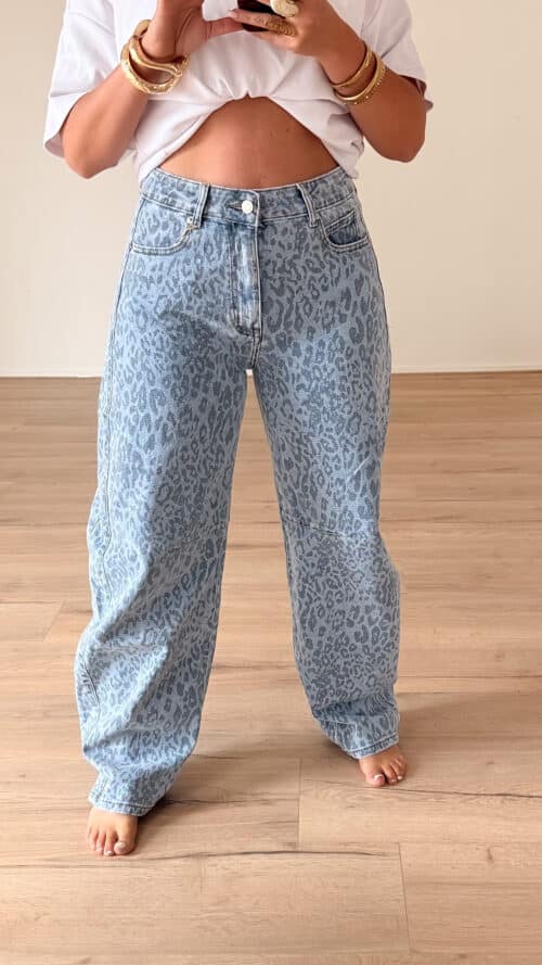 Nowi Balloon Leopard Print Jeans 3361-6