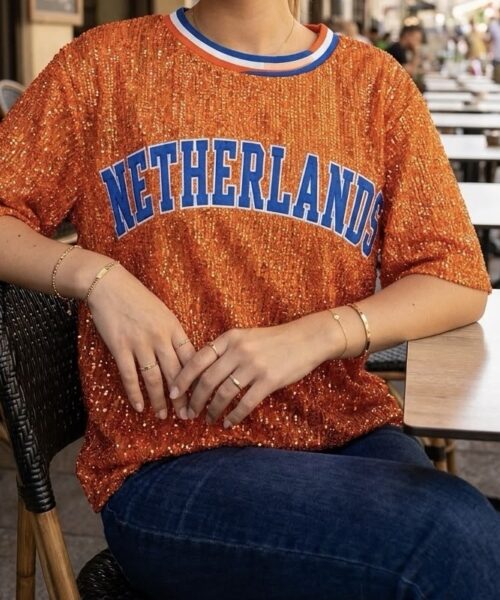Netherlands Sequin Shirt Orange