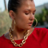 Big Round Hoop Earrings Gold