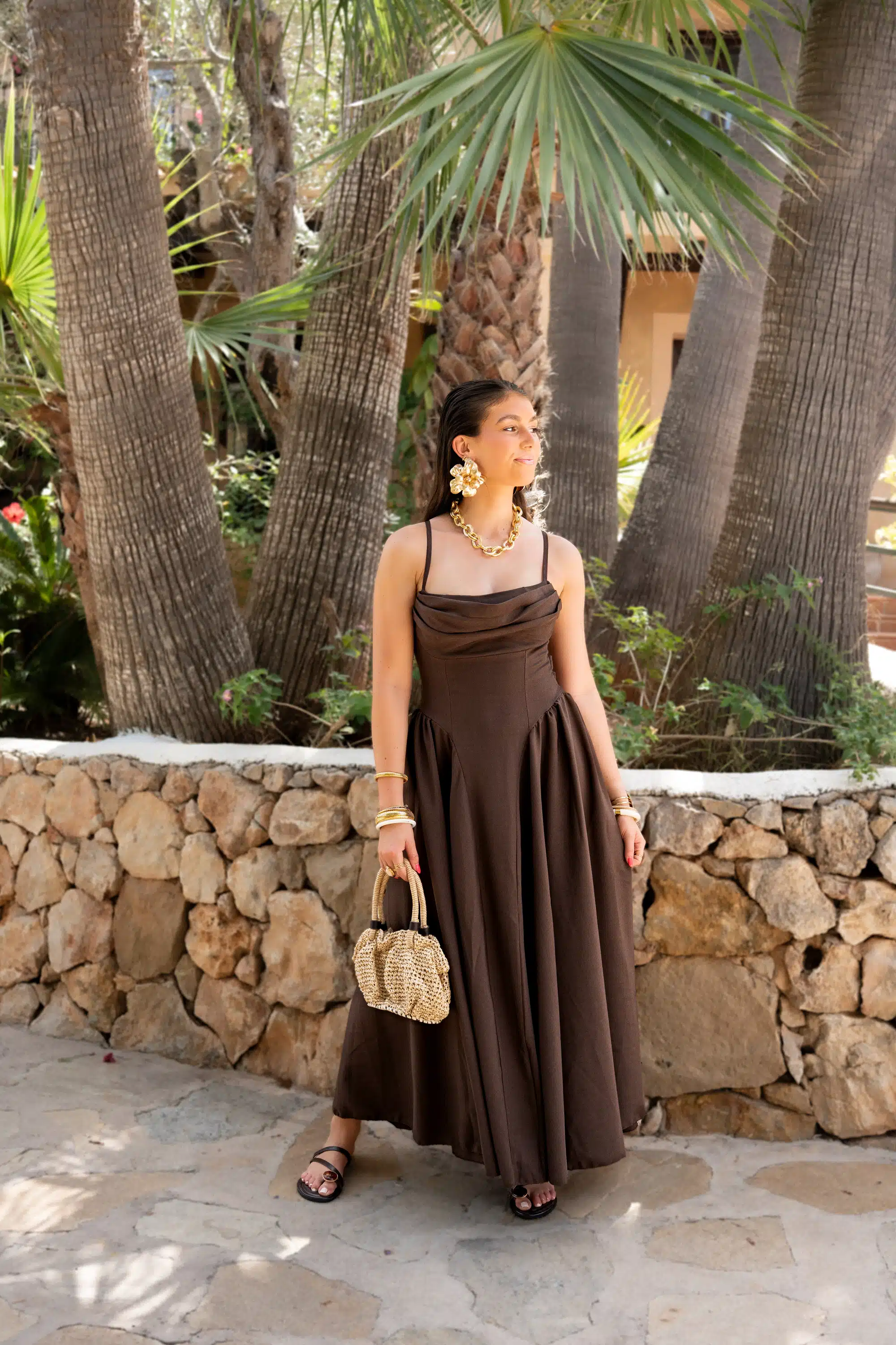 Sami Dress Bow Brown - Afbeelding 2