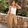 Maisie Satin Ballon Pants Olive.