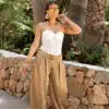 Maisie Satin Ballon Pants Olive.