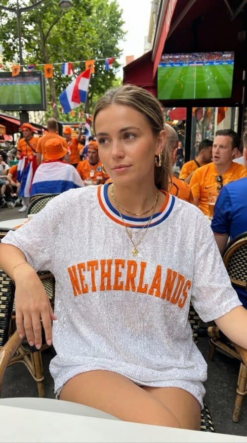 Netherlands Sequin Shirt White