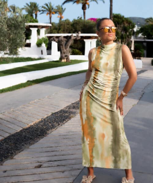 Bibi Dress Tie Dye Green