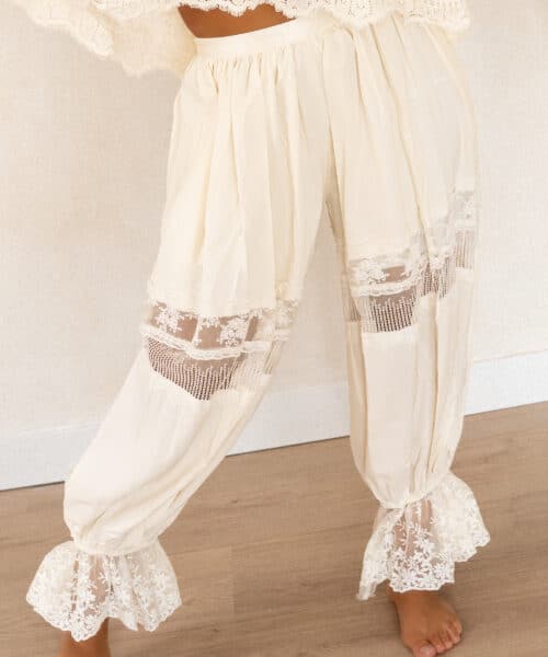 Dia Lace Ballon Pants Beige