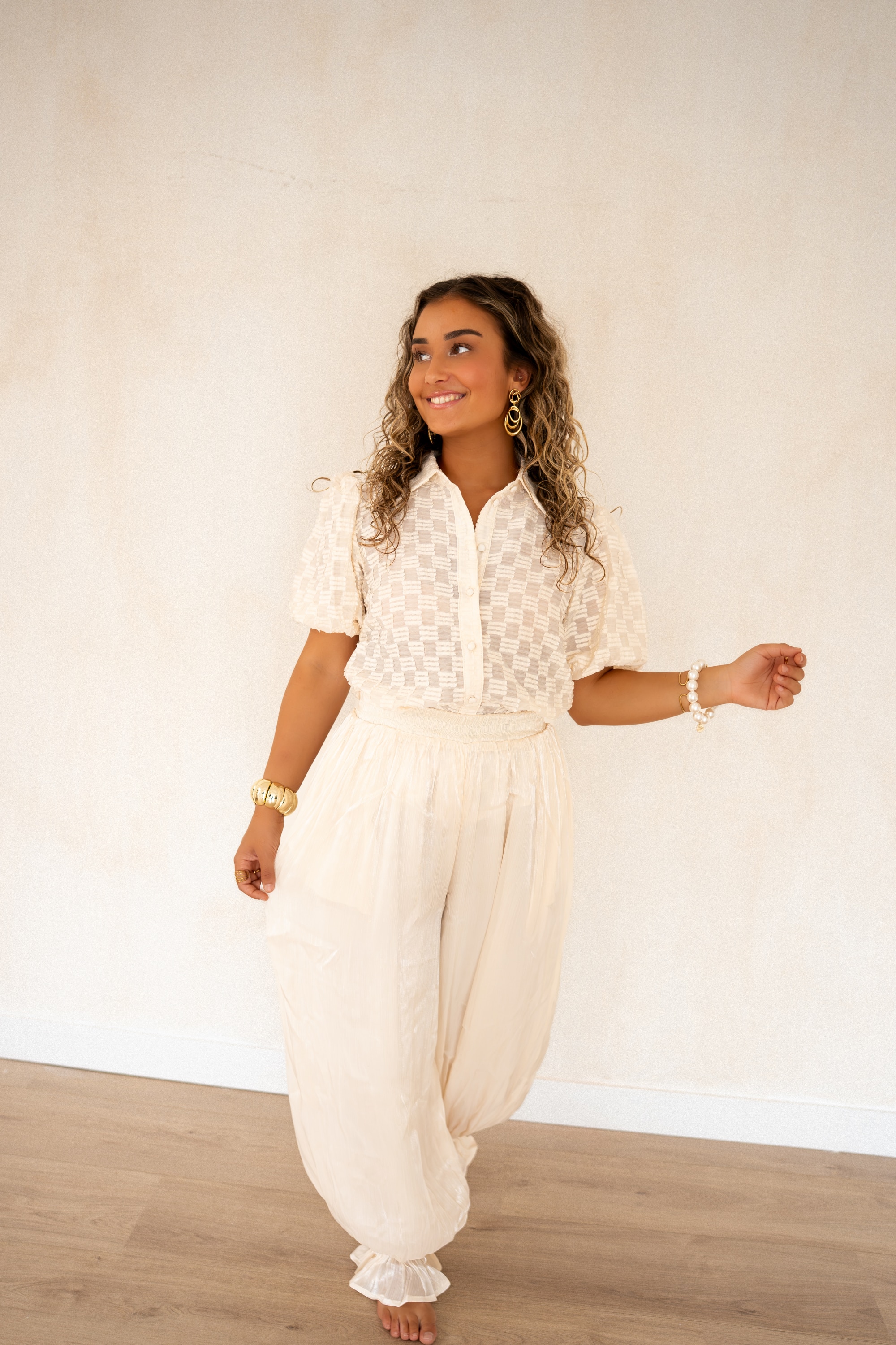 Ema Shiny Ballon Pants Creme~ - Afbeelding 2