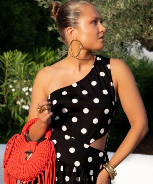 Alternative view of Loryana Dots Dress Black