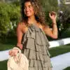 Maria Rose Dress Khaki ^