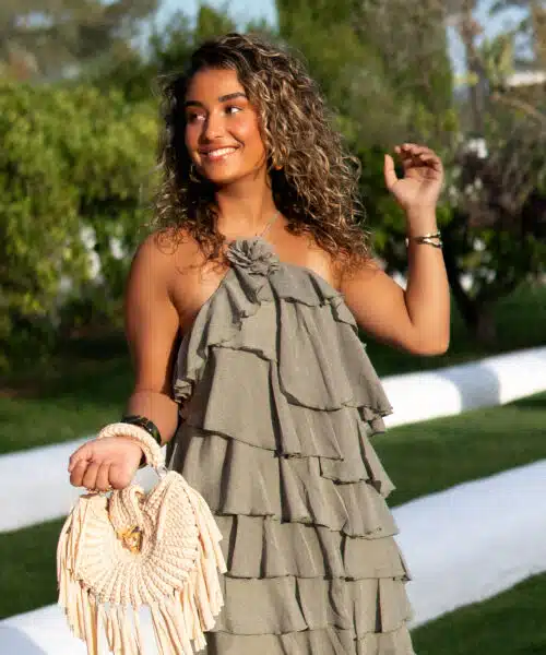 Maria Rose Dress Khaki ^