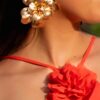 Big Flower Earrings Gold