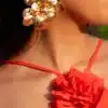 Big Flower Earrings Gold
