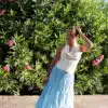 Xena Wide Skirt Blue*