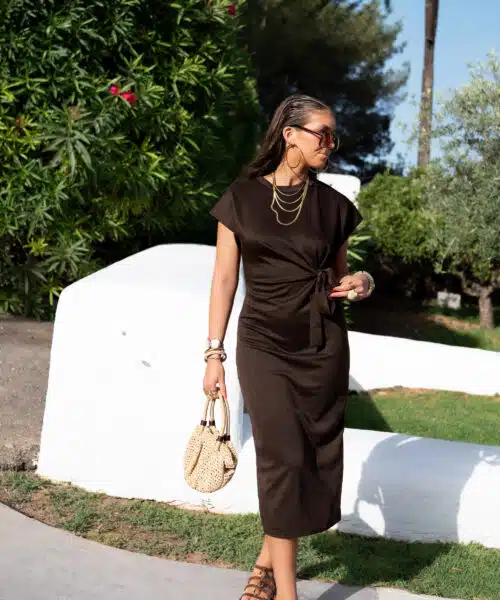 Alternative view of Bow Dress Brown *