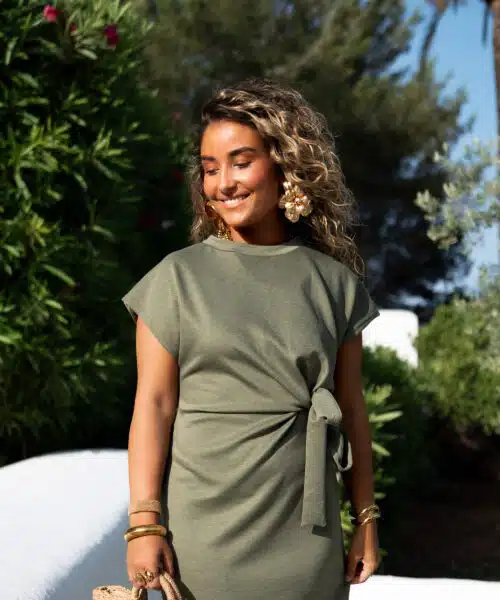 Alternative view of Bow Dress Khaki *