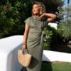 Bow Dress Khaki *
