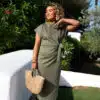 Bow Dress Khaki *