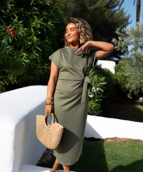 Bow Dress Khaki *