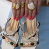 Lucia Gold Stones Heels