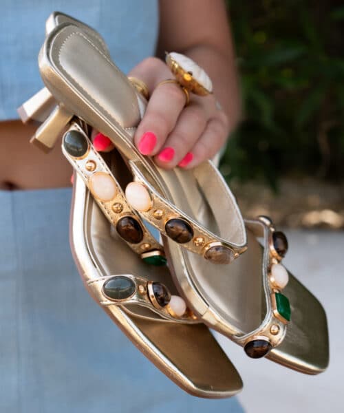 Alternative view of Lucia Gold Stones Heels