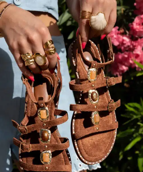 Alternative view of Maria Sandals Stones Brown