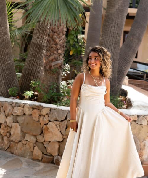 Sami Dress Bow Beige