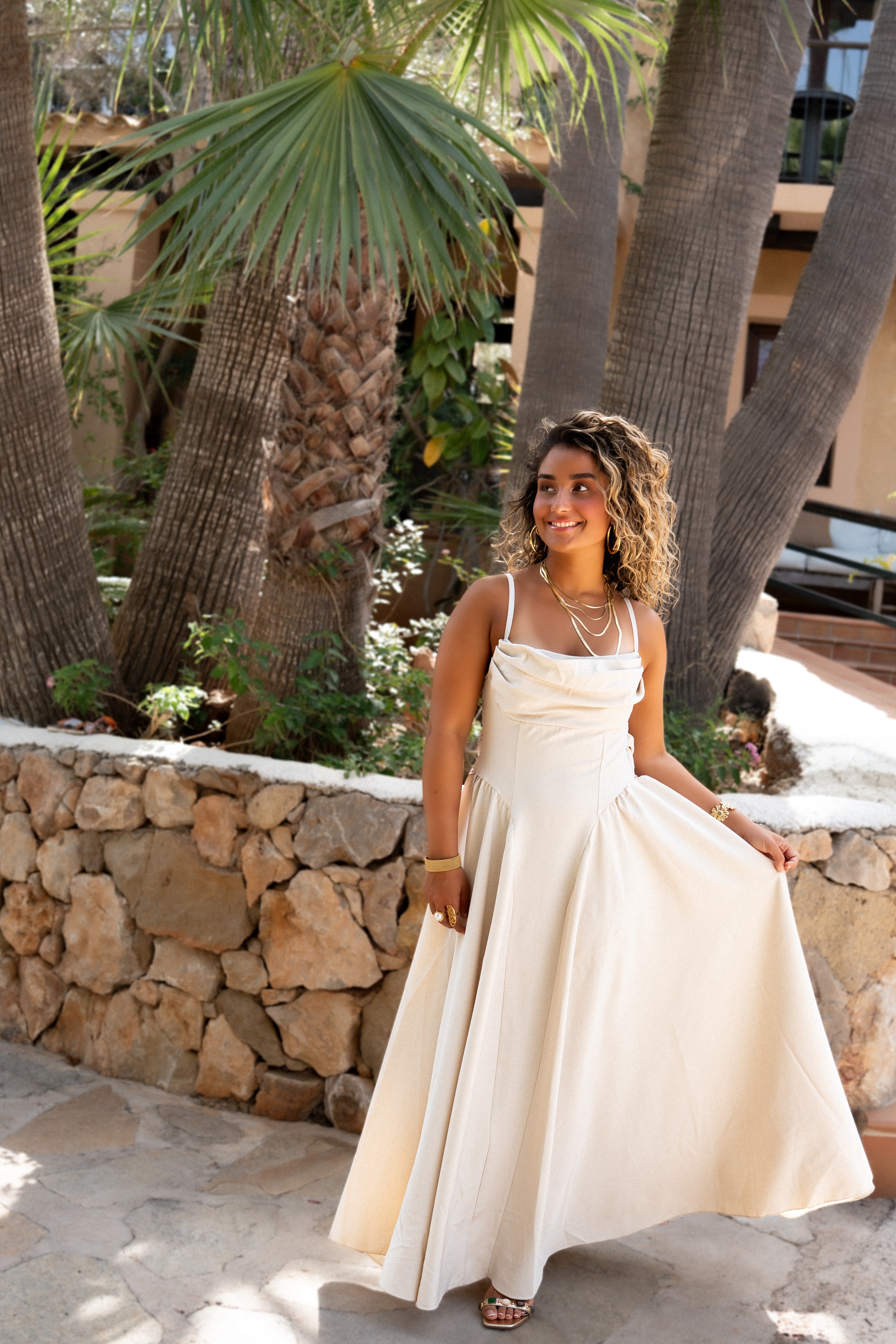 Sami Dress Bow Beige
