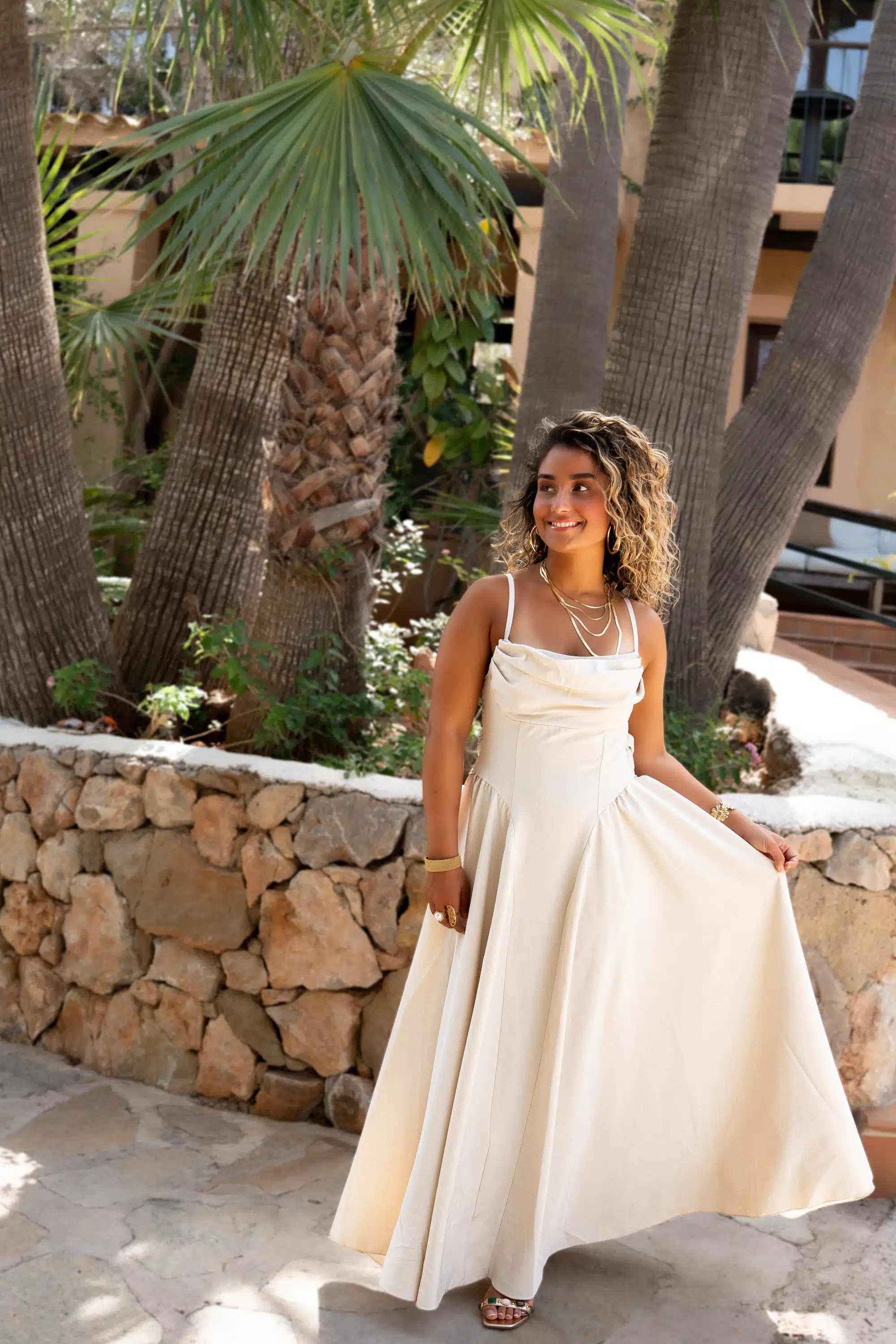 Sami Dress Bow Beige