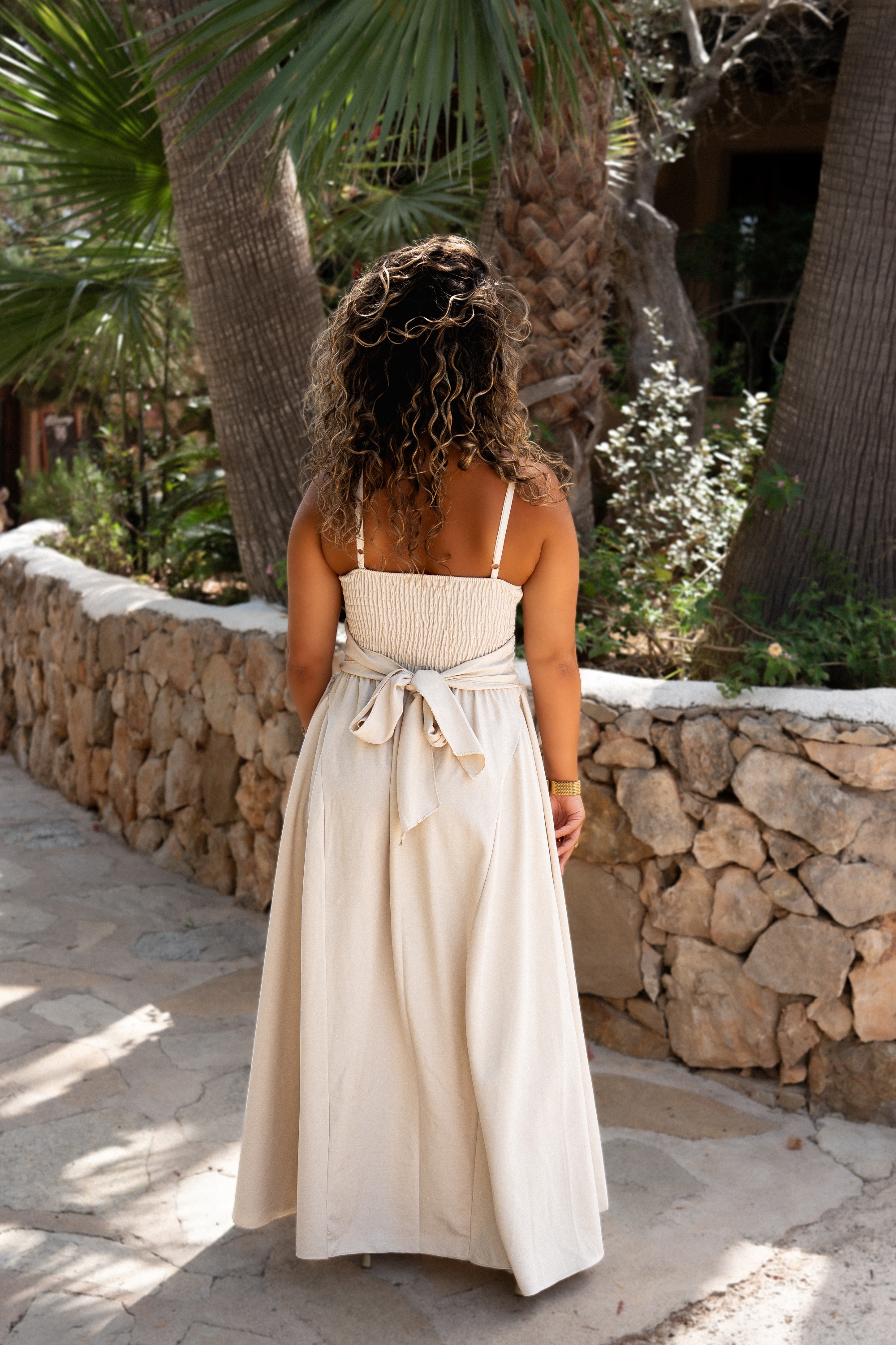Sami Dress Bow Beige - Afbeelding 2