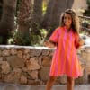 Pepe Stripe Dress Orange