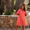 Pepe Stripe Dress Orange