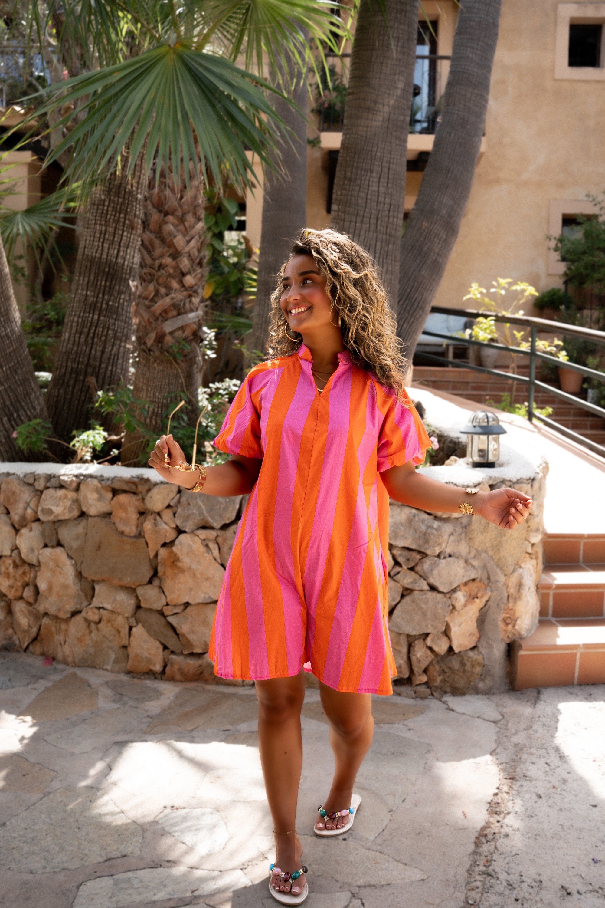 Pepe Stripe Dress Orange - Afbeelding 4